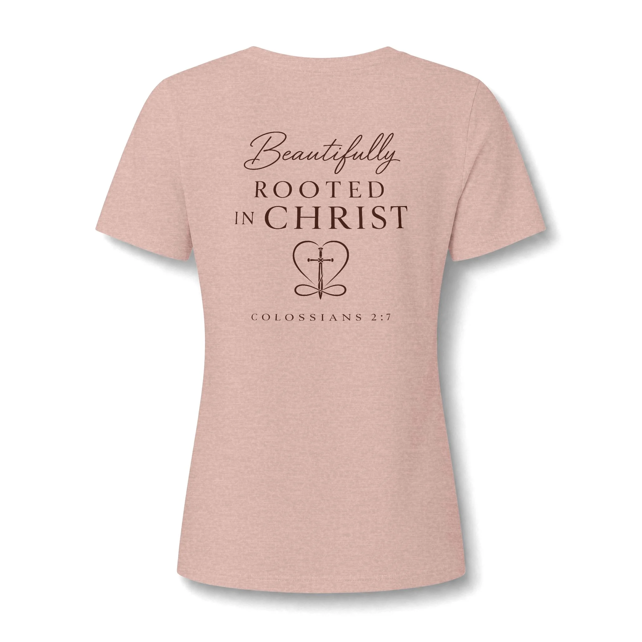 Beautifully Rooted In Christ | Women's V-Neck Christian T-Shirt | Rebekah Boutique Faith Apparel - Image 8