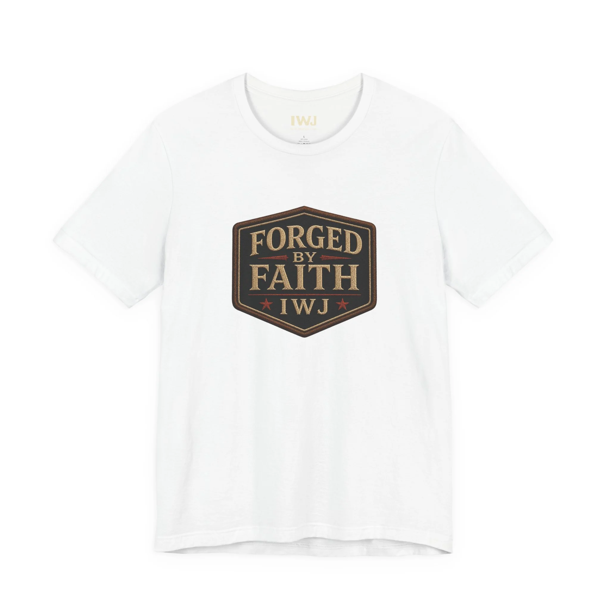 Forged By Faith Shield Tee | Premium IWJ Americana Graphic Shirt