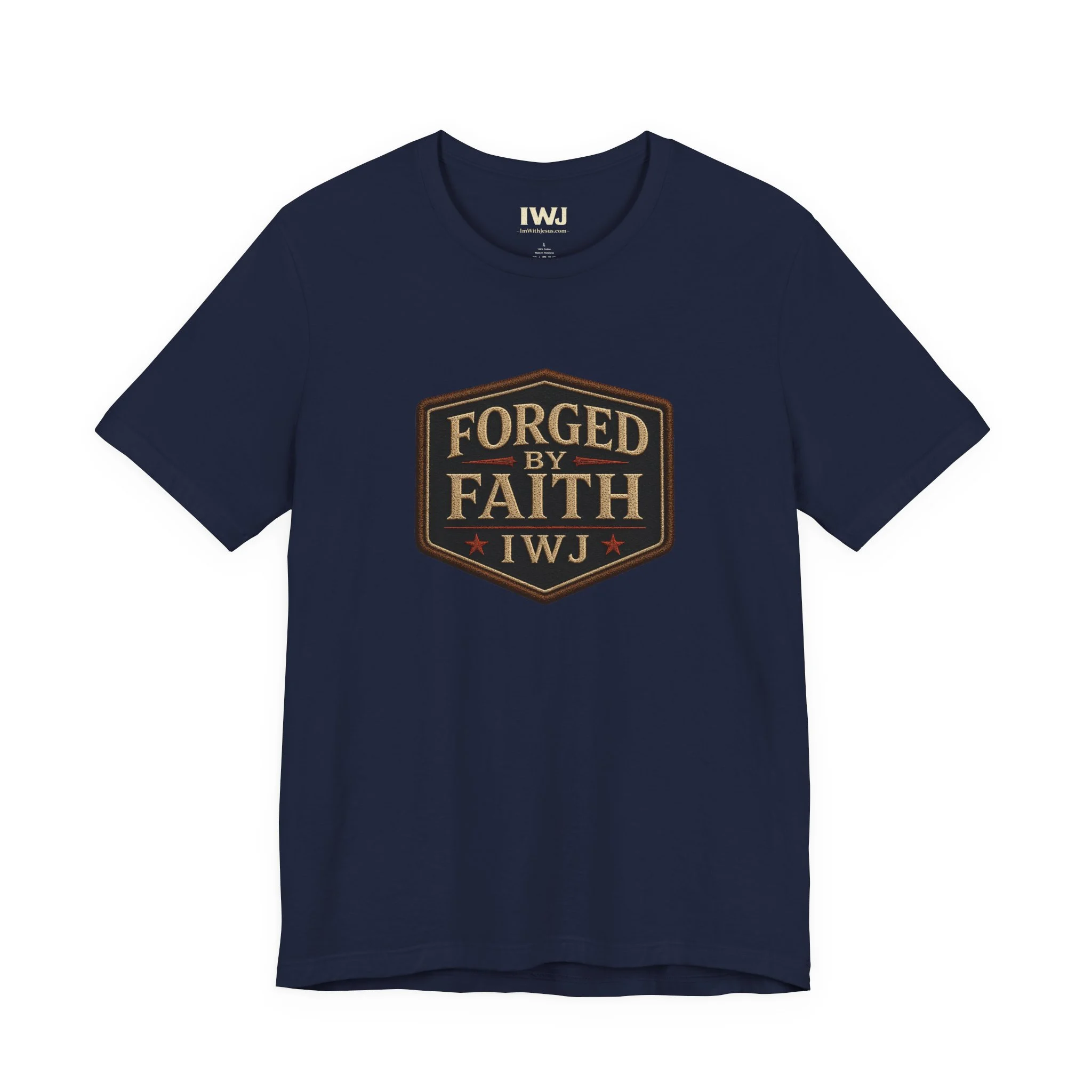 Forged By Faith Shield Tee | Premium IWJ Americana Graphic Shirt - Image 4