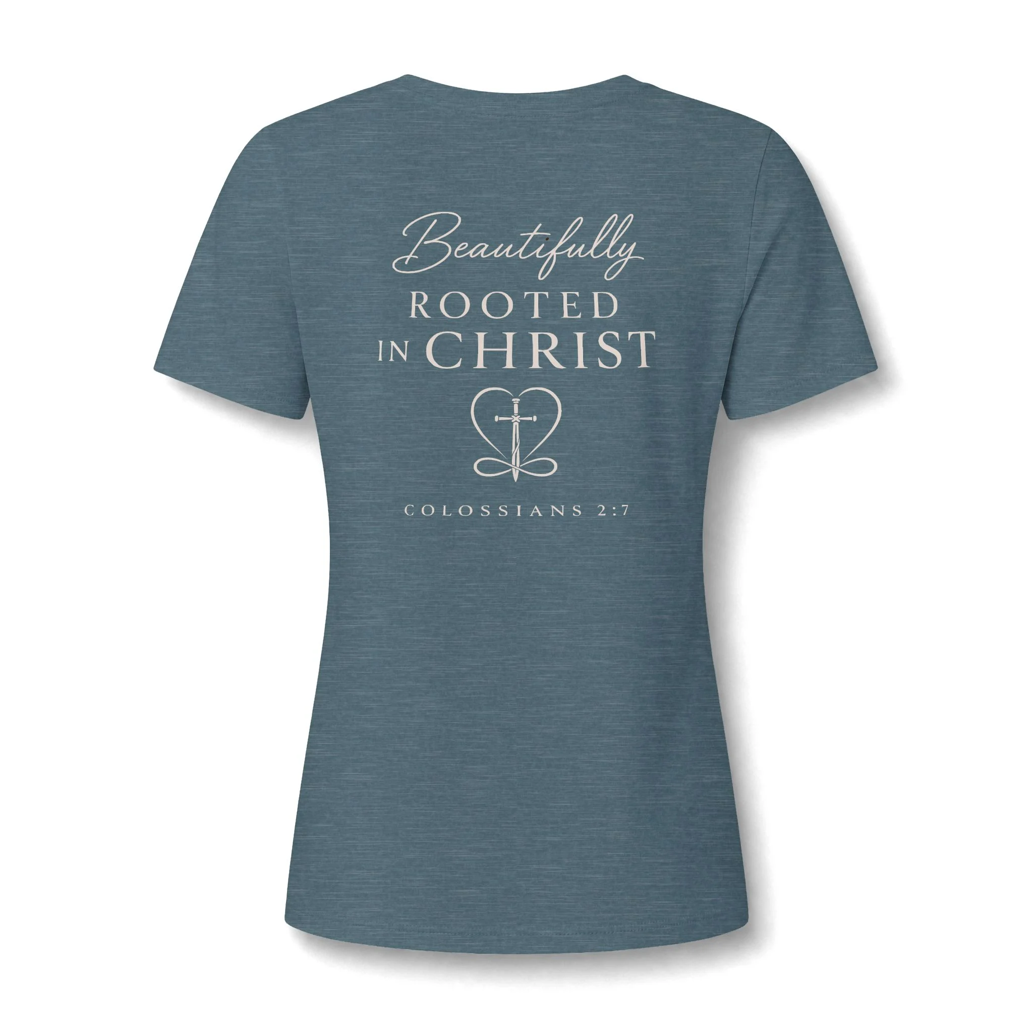 Beautifully Rooted In Christ | Women's V-Neck Christian T-Shirt | Rebekah Boutique Faith Apparel - Image 12