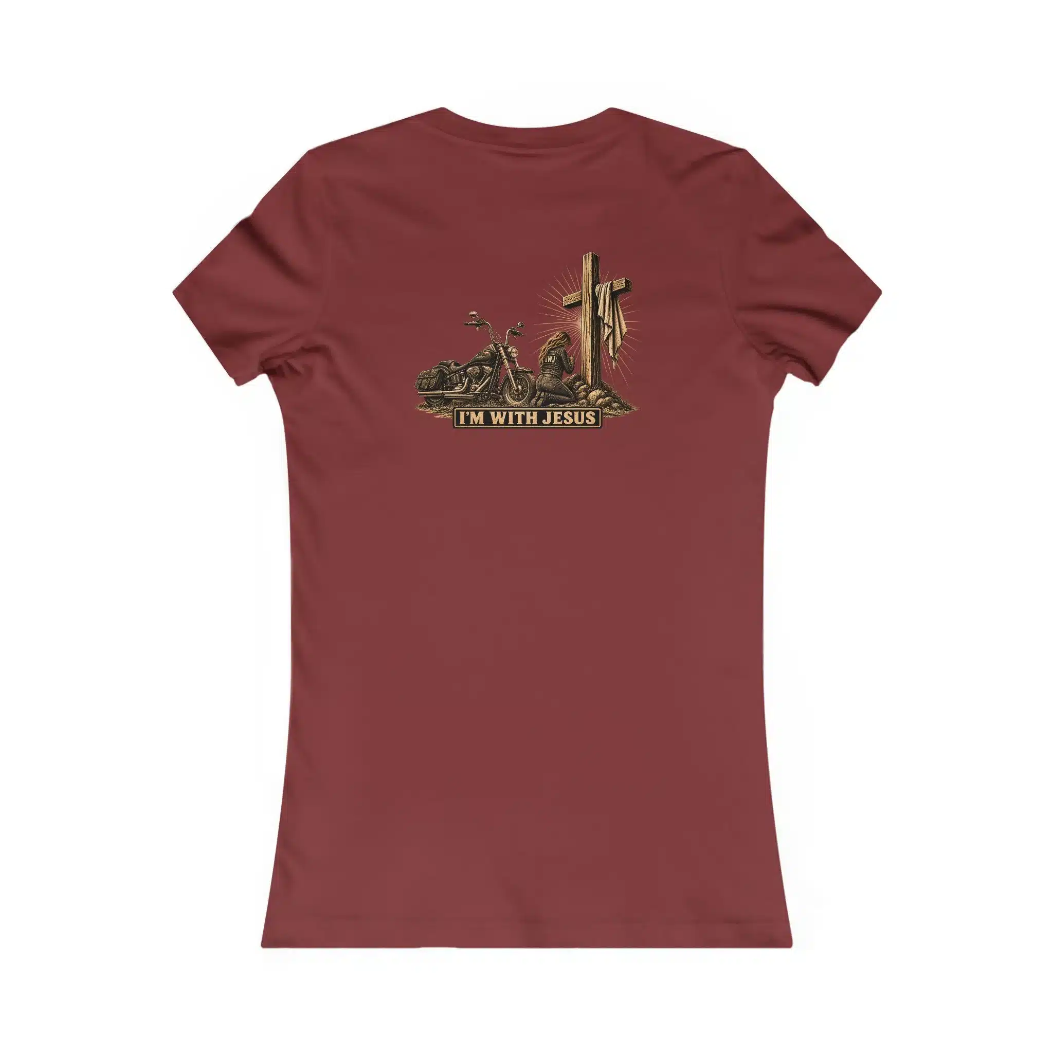 Women’s Kneeling at the Cross T-Shirt | I’m With Jesus Christian Tee - Image 8