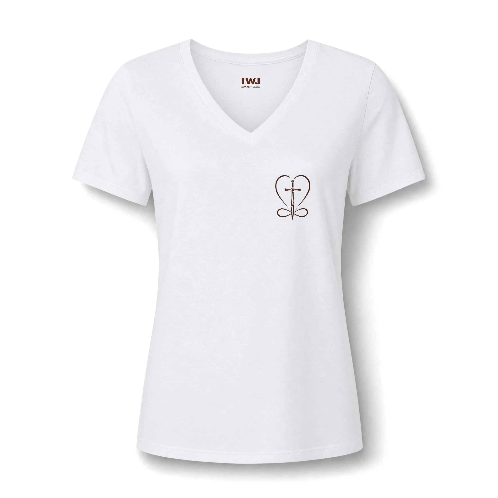 Beautifully Rooted In Christ | Women's V-Neck Christian T-Shirt | Rebekah Boutique Faith Apparel - Image 3