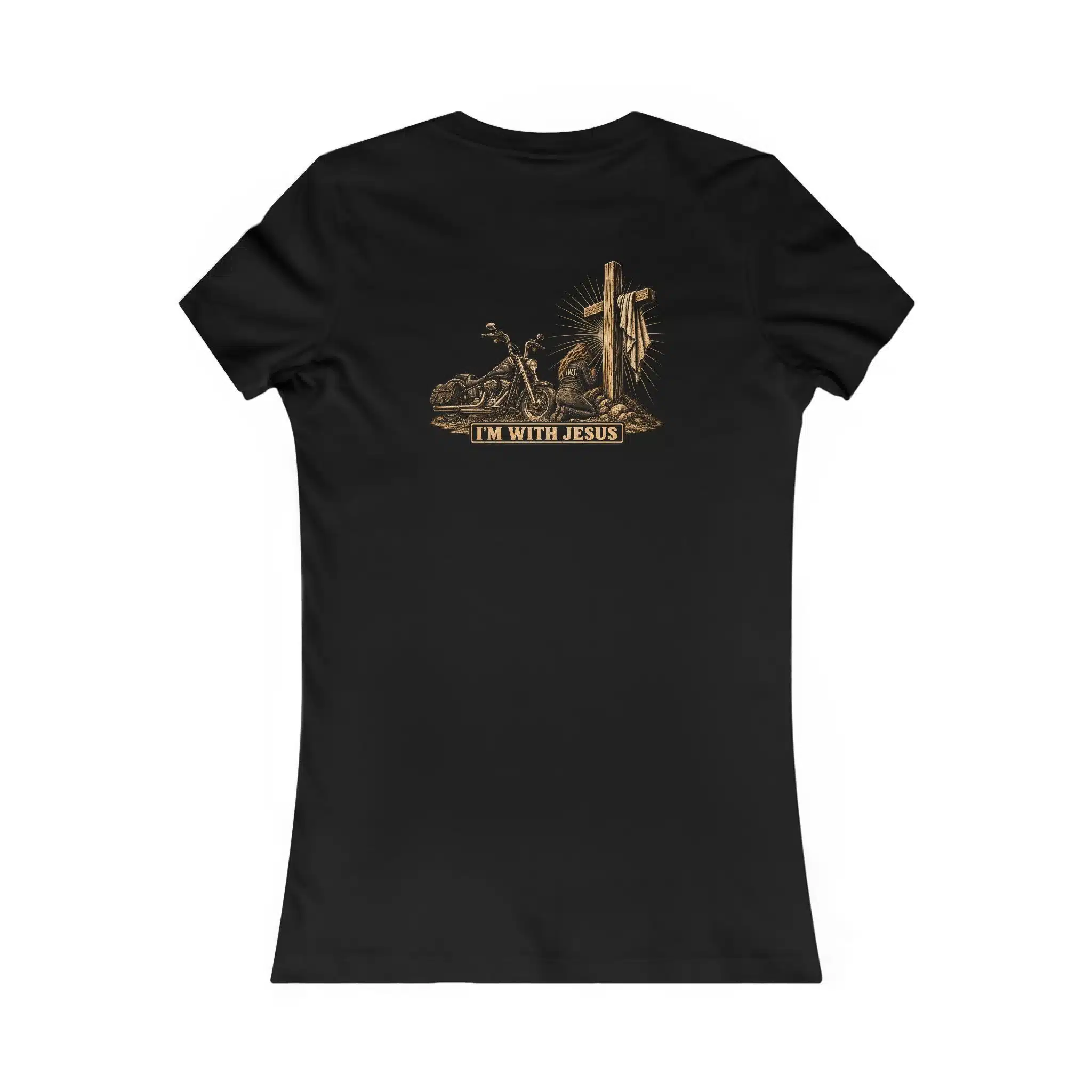 Women’s Kneeling at the Cross T-Shirt | I’m With Jesus Christian Tee - Image 4