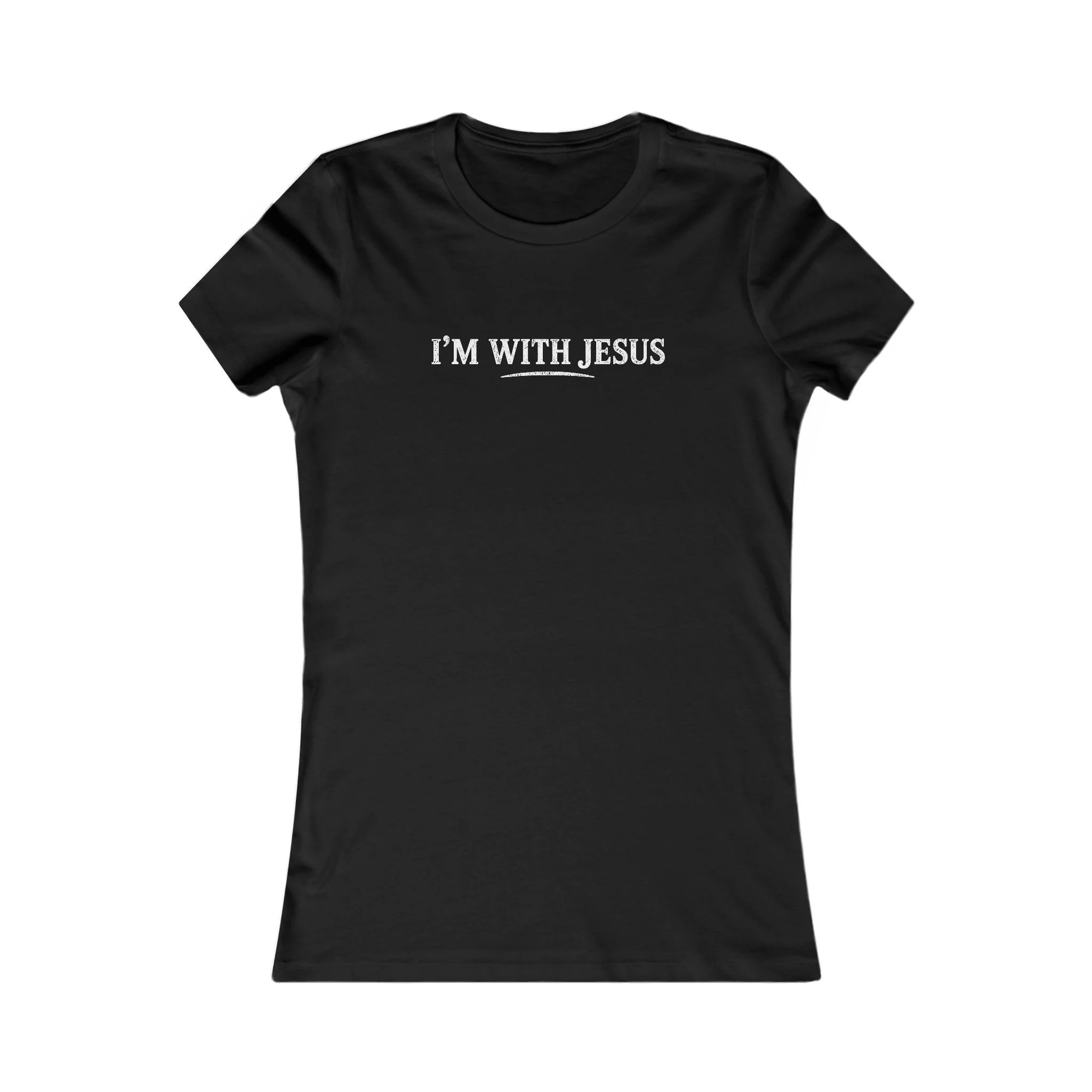 Women's I’m With Jesus T-Shirt | Christian Faith Tee | Bold Front Statement Shirt - Image 7