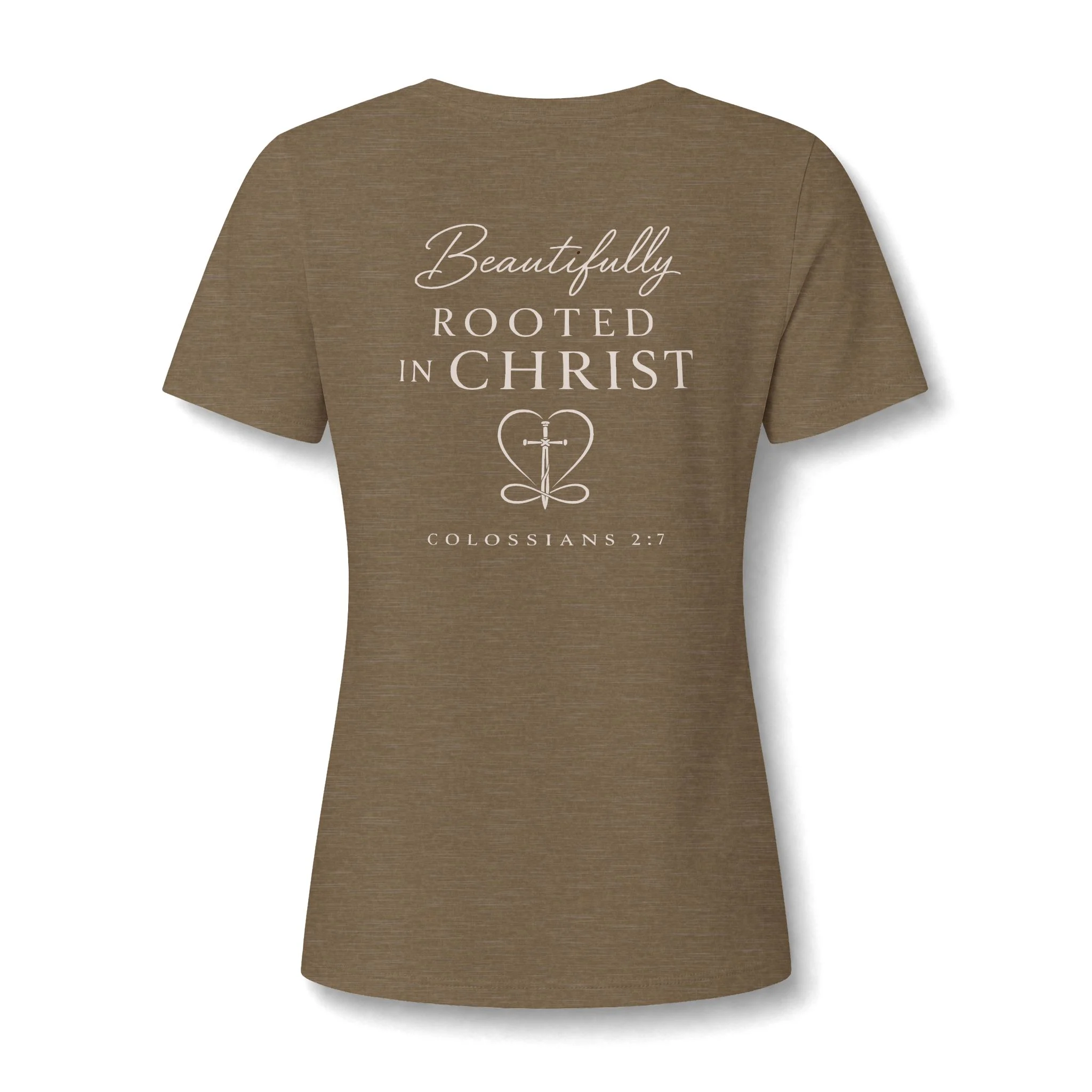 Beautifully Rooted In Christ | Women's V-Neck Christian T-Shirt | Rebekah Boutique Faith Apparel - Image 10